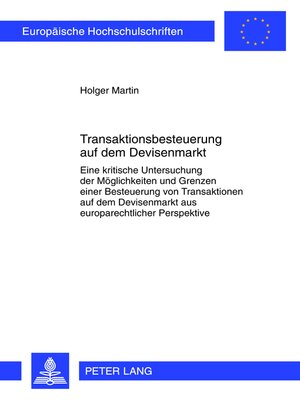 cover image of Transaktionsbesteuerung auf dem Devisenmarkt